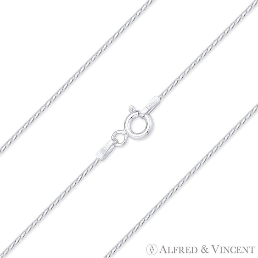 08mm Classic Snake Link Chain Necklace In 925 Sterling Silver W Rhodium 18 18$